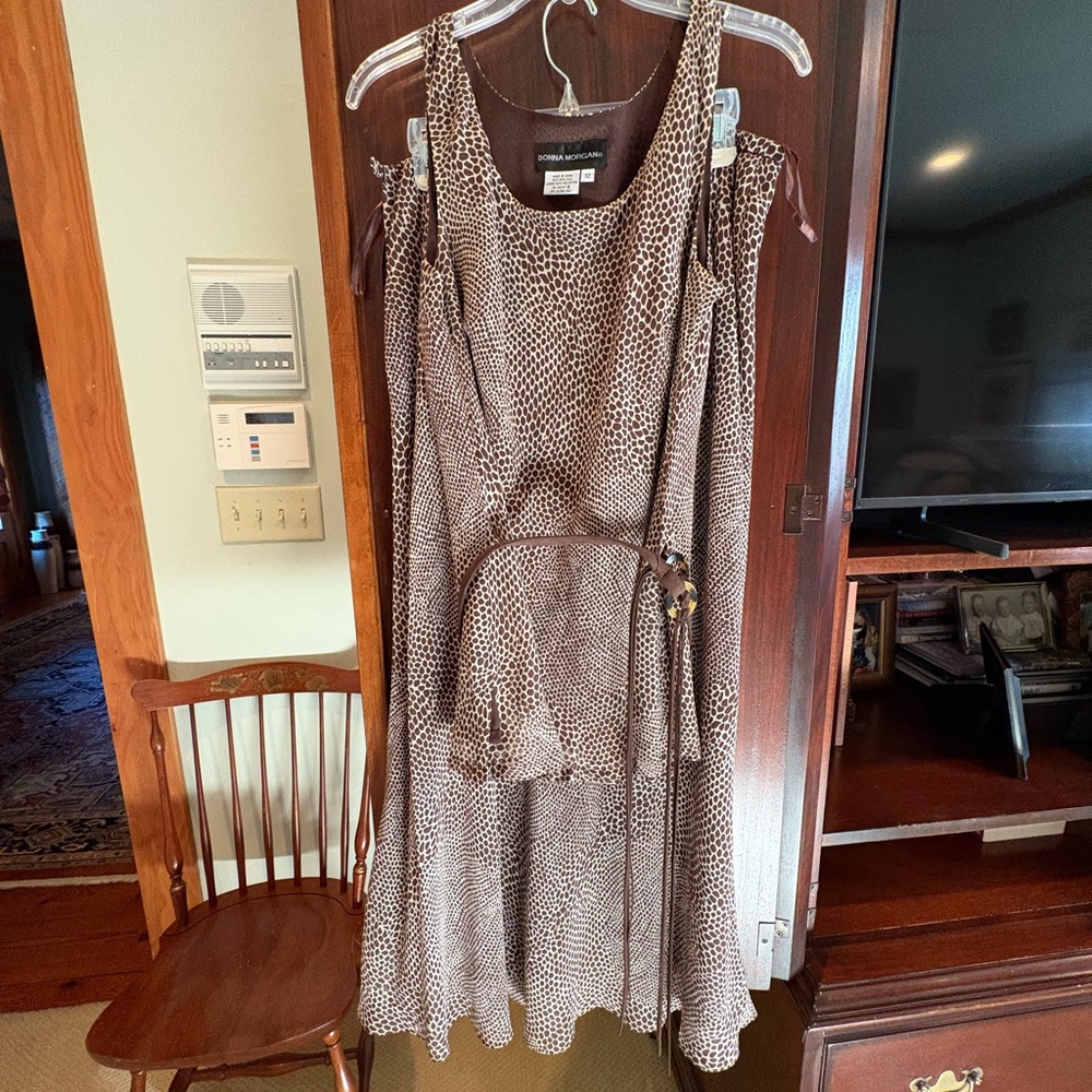Brown Patterned Women's Dress